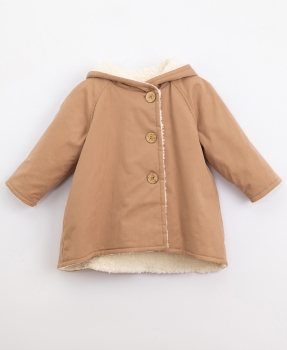 Play Up Kinder Twill-Parka mit Teddyfutter - hellbraun